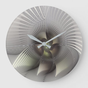 Modern Abstrakt 3D Form Fraktal Konst Stor Klocka