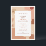 Modern Abstrakt 50:e födelsedag Geometric Inbjudningar<br><div class="desc">Fira en milstolpe i stil med den här abstraktens 50-årsinbjudan. Den varma geometriska bakgrunden i ärliga toner anger tonen för en mysigt händelse och en snyggt-händelse. Personligen i mitten belyser firmans namn, ålder, evenemangsdetaljer och OSA. Perfekt för födelsedagar, intima sammankomster eller contemporary firande. Lämpligt för alla vuxarna som fyller en...</div>