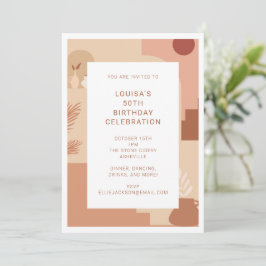 Modern Abstrakt 50:e födelsedag Geometric Inbjudningar