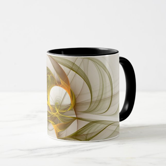 Modern Abstrakt Ädelmetallfärger Fraktal Mugg (Framsida höger)