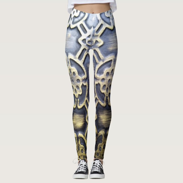 Modern abstrakt afrikansk mönster leggings (Framsida)