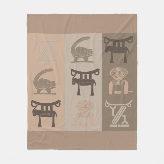 modern abstrakt afrikansk symbol och motiv konst fleecefilt (Framsidan)