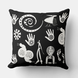 Modern abstrakt afrikansk symbol och motivkonst kudde