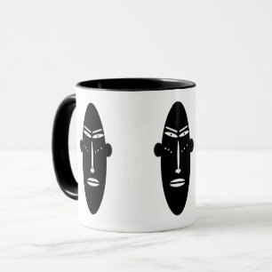 Modern abstrakt afrikansk tatuering ansiktskonst mugg