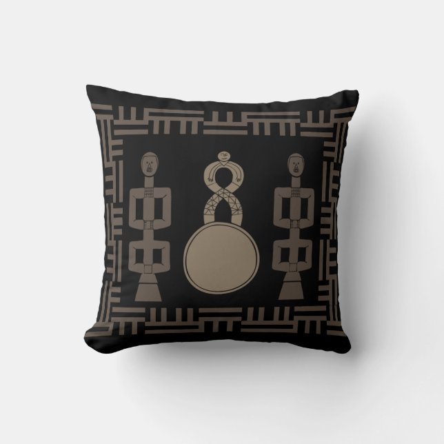 Modern abstrakt afrikansk tribal ornament konst kudde (Framsida)