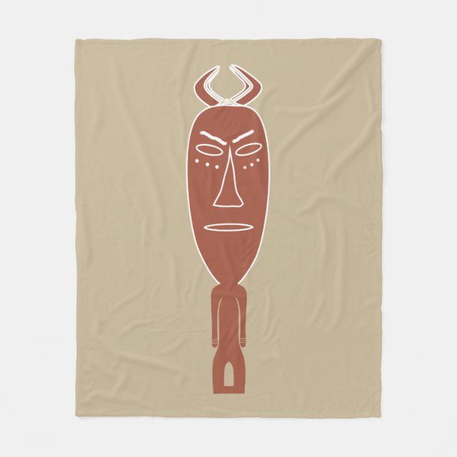Modern abstrakt afrikansk tribal silhuett fleecefilt (Framsidan)