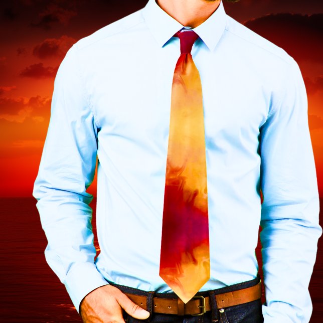 Modern Abstrakt Akvarell Rost Orange Halsduk Slips (Modern Abstract Watercolor Rust Orange Neck Tie)