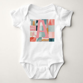 Modern Abstrakt Akvarellmonogram Bokstav A T Shirt