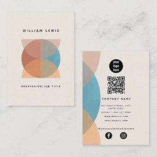 Modern Abstrakt, äldre tonermedia QR Code Social Visitkort