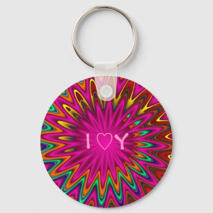 Modern abstrakt älskar jag dig keychain nyckelring