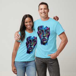 Modern Abstrakt Ansiktskonst T-Shirt