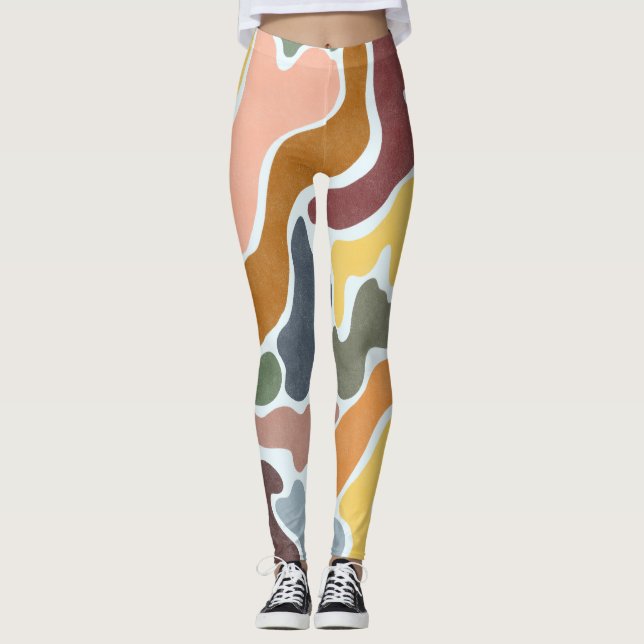 Modern abstrakt, ärliga toner illustration. leggings (Framsida)