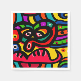 Modern Abstrakt Art Ansikte Pappersservett