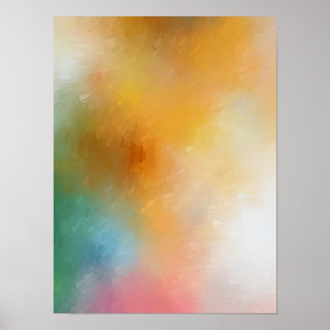 Modern Abstrakt Art Blue Grönt Rosa Lila Red Poster (Framsidan)