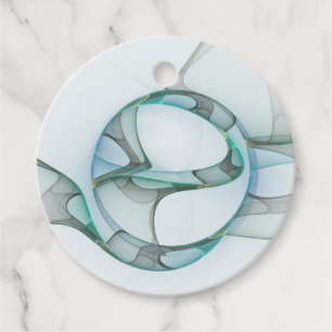Modern Abstrakt Art Blue Turquise Grått Anpassning Gåvor Etiketter