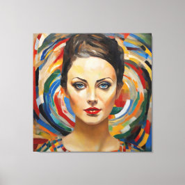Modern abstrakt Art Girl ansikte Canvastryck