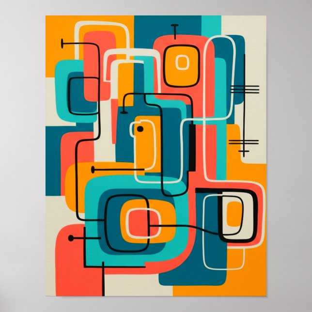 Modern Abstrakt Art i mitten av århundradet Poster (Framsidan)