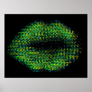 Modern Abstrakt Art Läppar #12 Poster