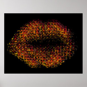 Modern Abstrakt Art Läppar #31 Poster