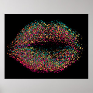 Modern Abstrakt Art Läppar #51 Poster