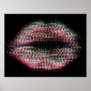 Modern Abstrakt Art Läppar #52 Poster