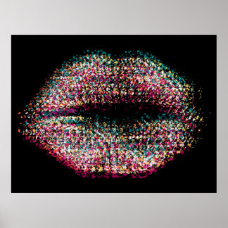 Modern Abstrakt Art Läppar #52 Poster