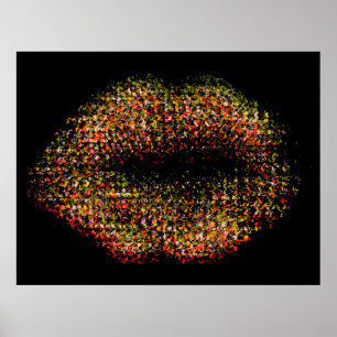 Modern Abstrakt Art Läppar #5 Poster