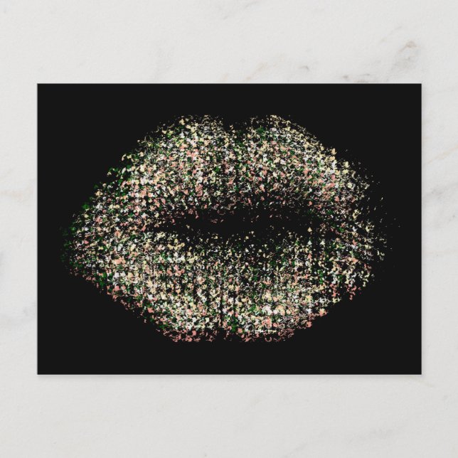 Modern Abstrakt Art Läppar #9 Vykort (Framsida)