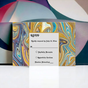 Modern Abstrakt Art Liquid Painting Artist Bröllop OSA Kort