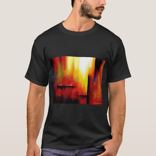 Modern Abstrakt Art-målning i svart Färg-mall T Shirt (Framsida)
