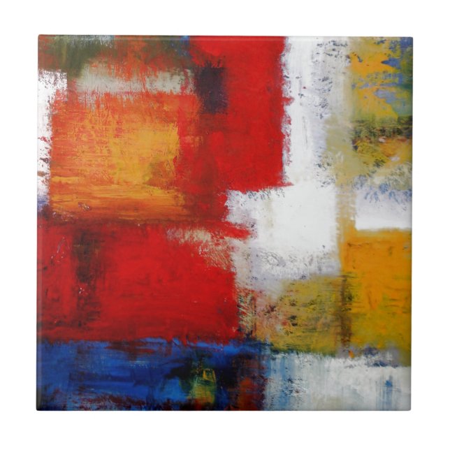 Modern Abstrakt Art-målning Kakelplatta (Framsidan)