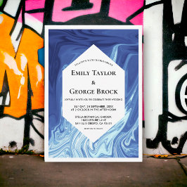 Modern Abstrakt Art mästerverk Snyggt Bröllop Inbjudningar