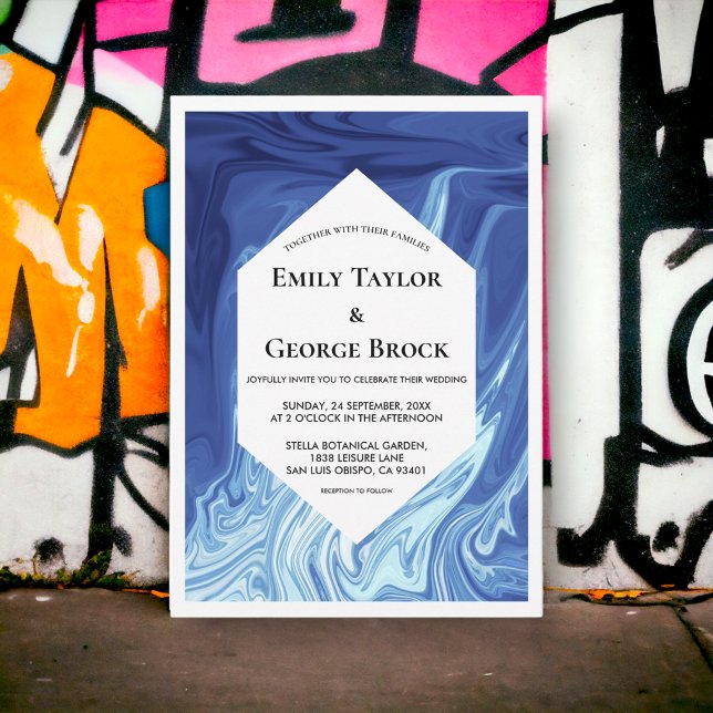 Modern Abstrakt Art mästerverk Snyggt Bröllop Inbjudningar (Skapare uppladdad)