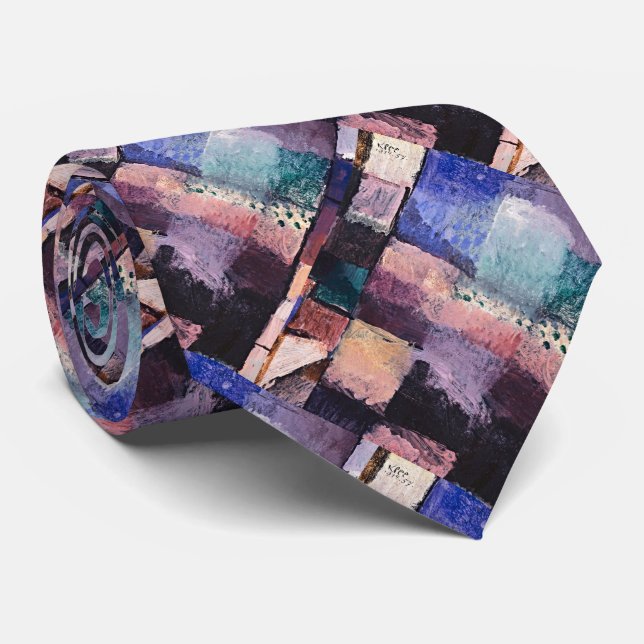 Modern Abstrakt Art Neck Tie - Paul Klee Inspired Slips (Rullad)