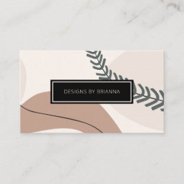 Modern Abstrakt Art Neutralt Earth Tones Färg Visitkort