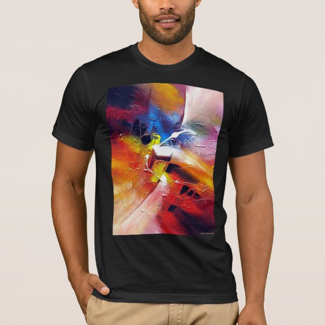 Modern Abstrakt Art Painting Black Färg T Shirt (Framsida)