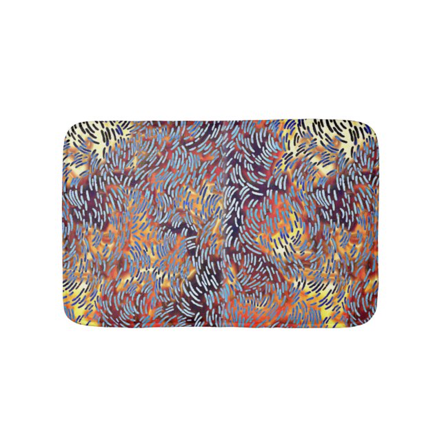 Modern Abstrakt Art Red Gult Black Badrumsmatta (Framsidan)