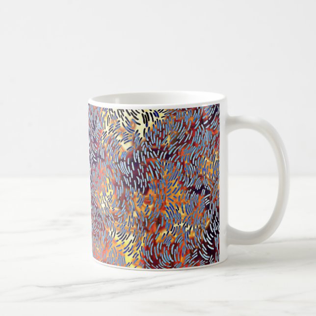 Modern Abstrakt Art Red Gult Black Kaffemugg (Höger)