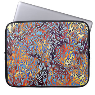 Modern Abstrakt Art Red Gult Black Laptop Sleeve
