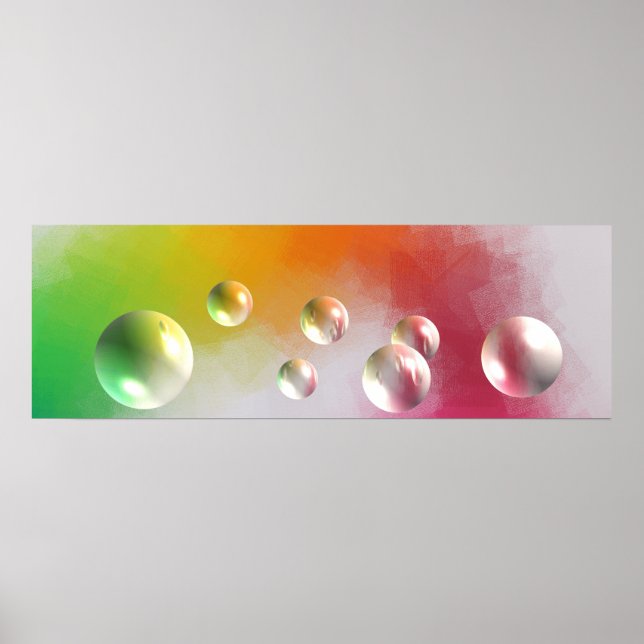 Modern Abstrakt Art Red Gult Blue Grönt Poster (Framsidan)