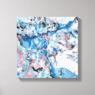 Modern Abstrakt Art Rosa Blue White Trendig Canvastryck