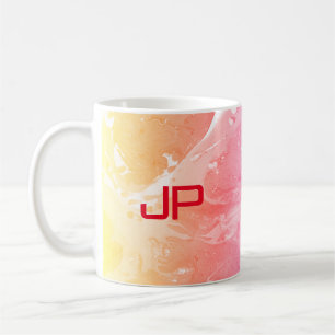 Modern Abstrakt Art Rosa Red Lila-mall Kaffemugg