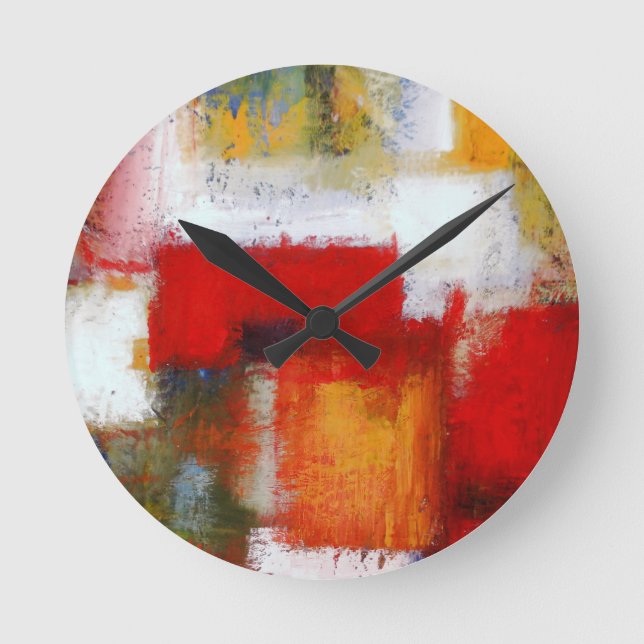 Modern Abstrakt Art Rund Klocka (Framsida)