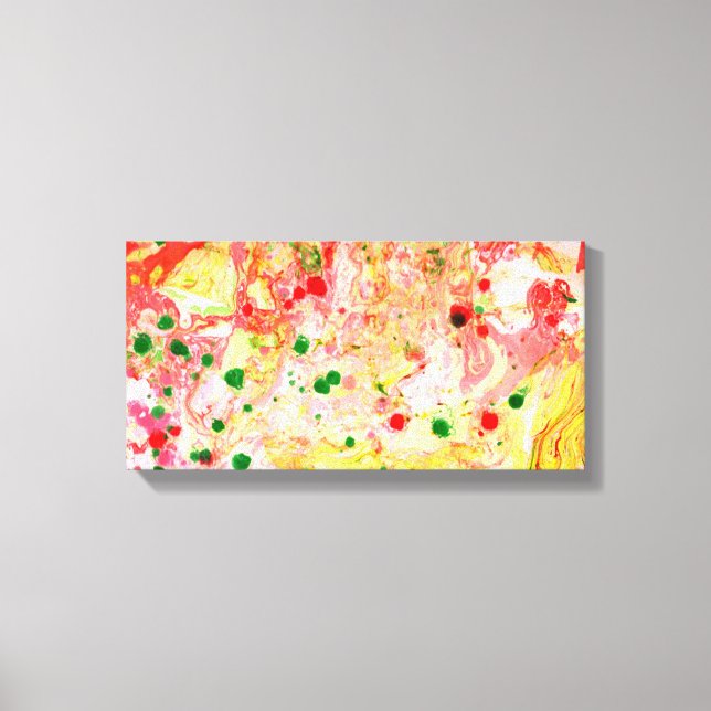 Modern Abstrakt Art Trendig Färgämnet Rosa Röd Canvastryck (Framsida)