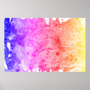 Modern Abstrakt Art Trendig Red Rosa Blue Lila Poster