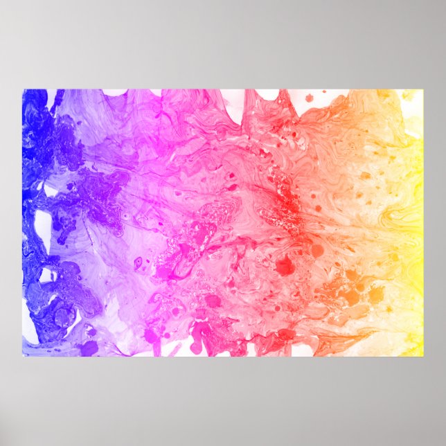 Modern Abstrakt Art Trendig Red Rosa Blue Lila Poster (Framsidan)