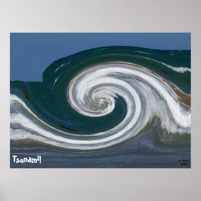 Modern Abstrakt Art Tsunami! Poster (Framsidan)