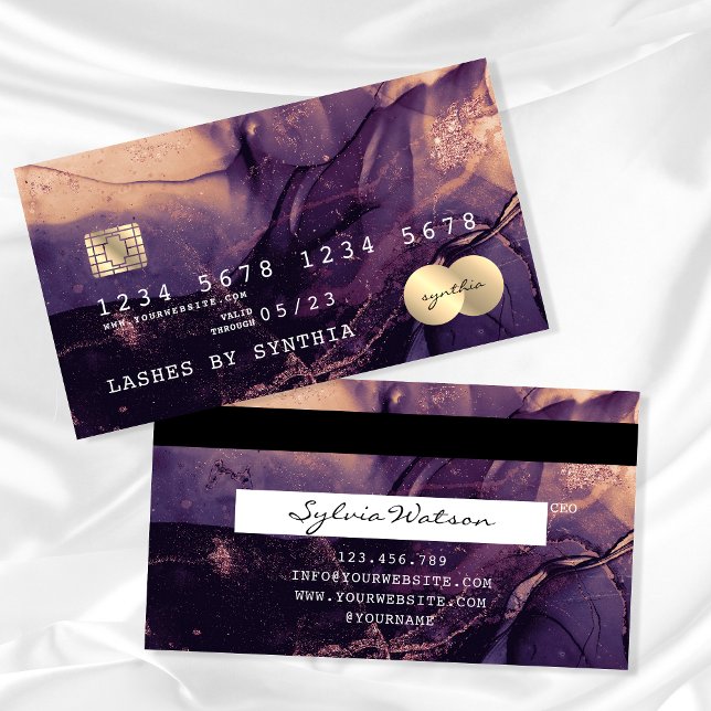 Modern Abstrakt Art Watercolor Kredit Card Stil Visitkort (Skapare uppladdad)