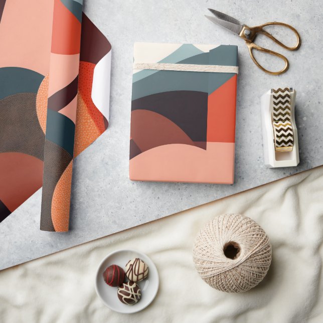 Modern Abstrakt Art Wrapping Papper Presentpapper (Hantverk)