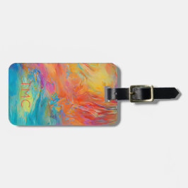 Modern Abstrakt Artist Painting Initialer Colorful Bagagebricka